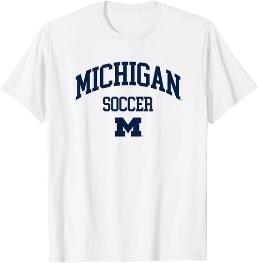 University of Michigan Wolverines U of M Soccer T-Shirt - T-Shirt | White