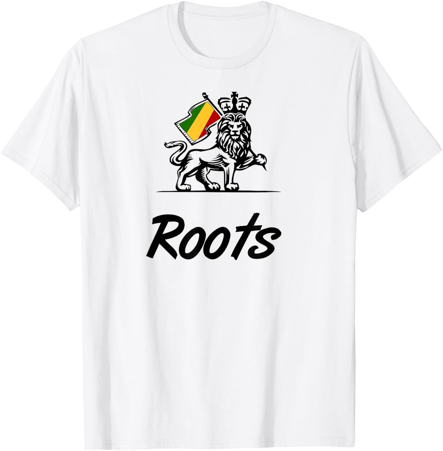 Roots Lion of Judah with reggae colors T-Shirt - T-Shirt | White