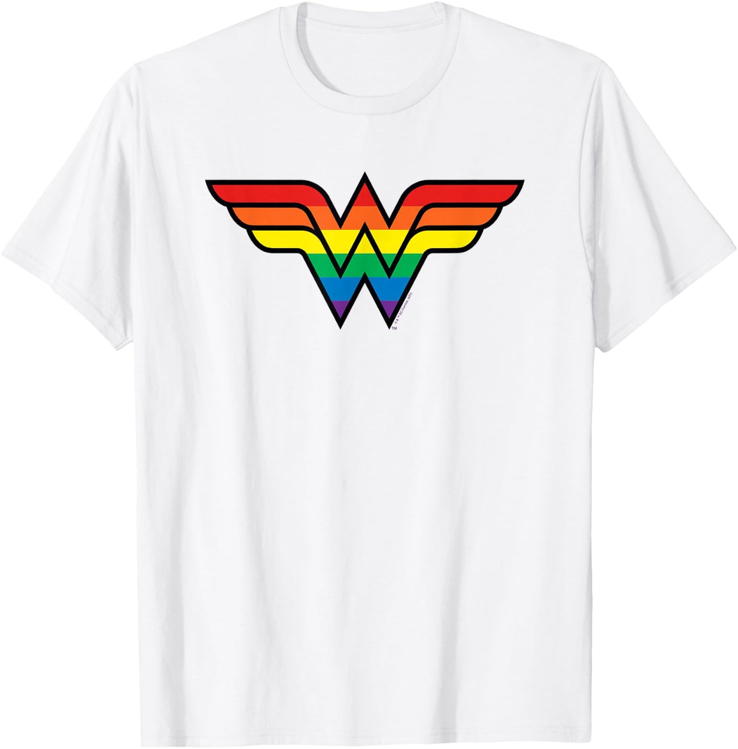 DC Comics Pride Wonder Woman Rainbow Logo T-Shirt - T-Shirt | White