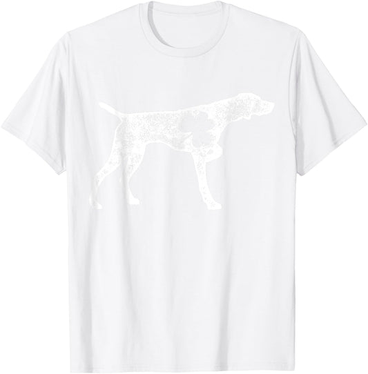 German Shorthaired Pointer St Patrick's Day Boys Shamrock Dog T-Shirt - T-Shirt | White
