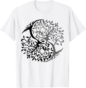 Tree Of Life Yin Yang Symbol Funny Bonsai Zen Gift Men Women T-Shirt - T-Shirt | White