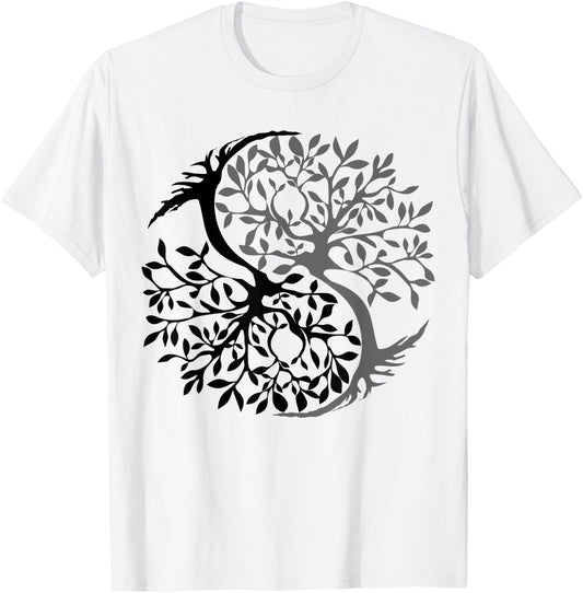 Tree Of Life Yin Yang Symbol Funny Bonsai Zen Gift Men Women T-Shirt - T-Shirt | White