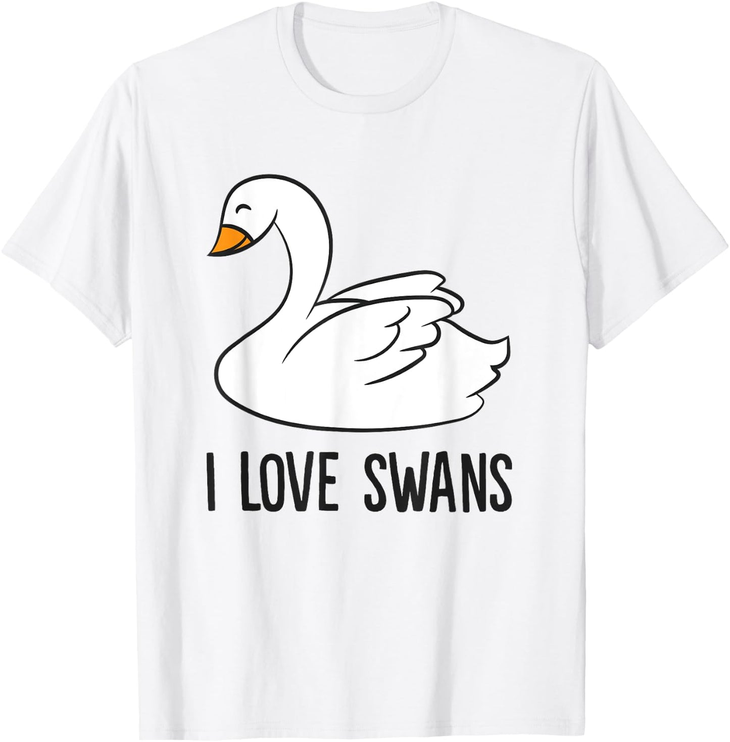 Cute Swan Drawing I Love Swans Love Swan T-Shirt - T-Shirt | White