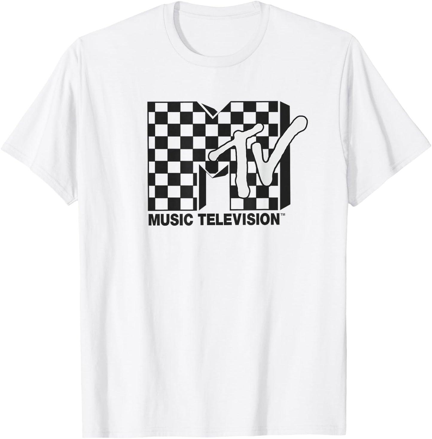 MTV Checkered Logo T-Shirt - T-Shirt | White