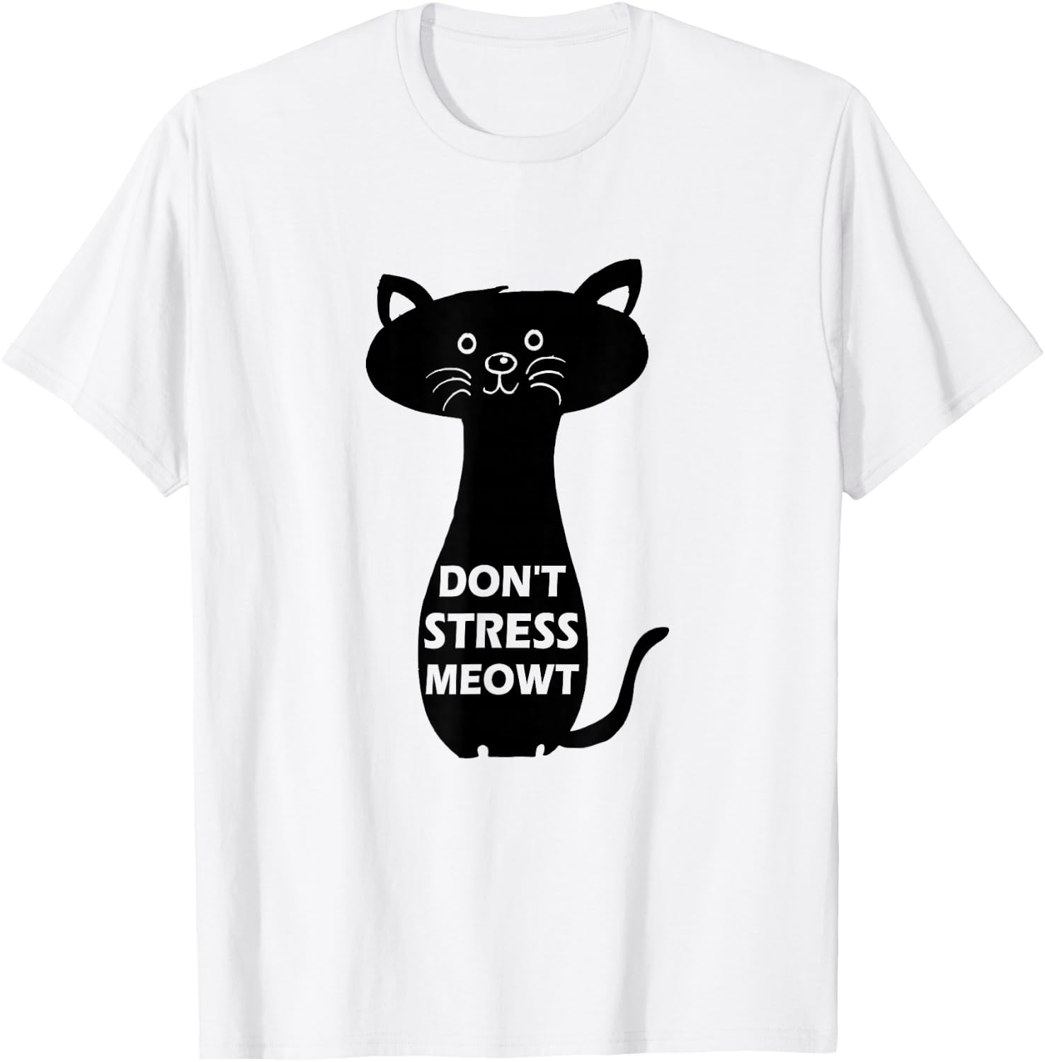 Don't Stress Meowt Funny Cat T-Shirt - T-Shirt | White