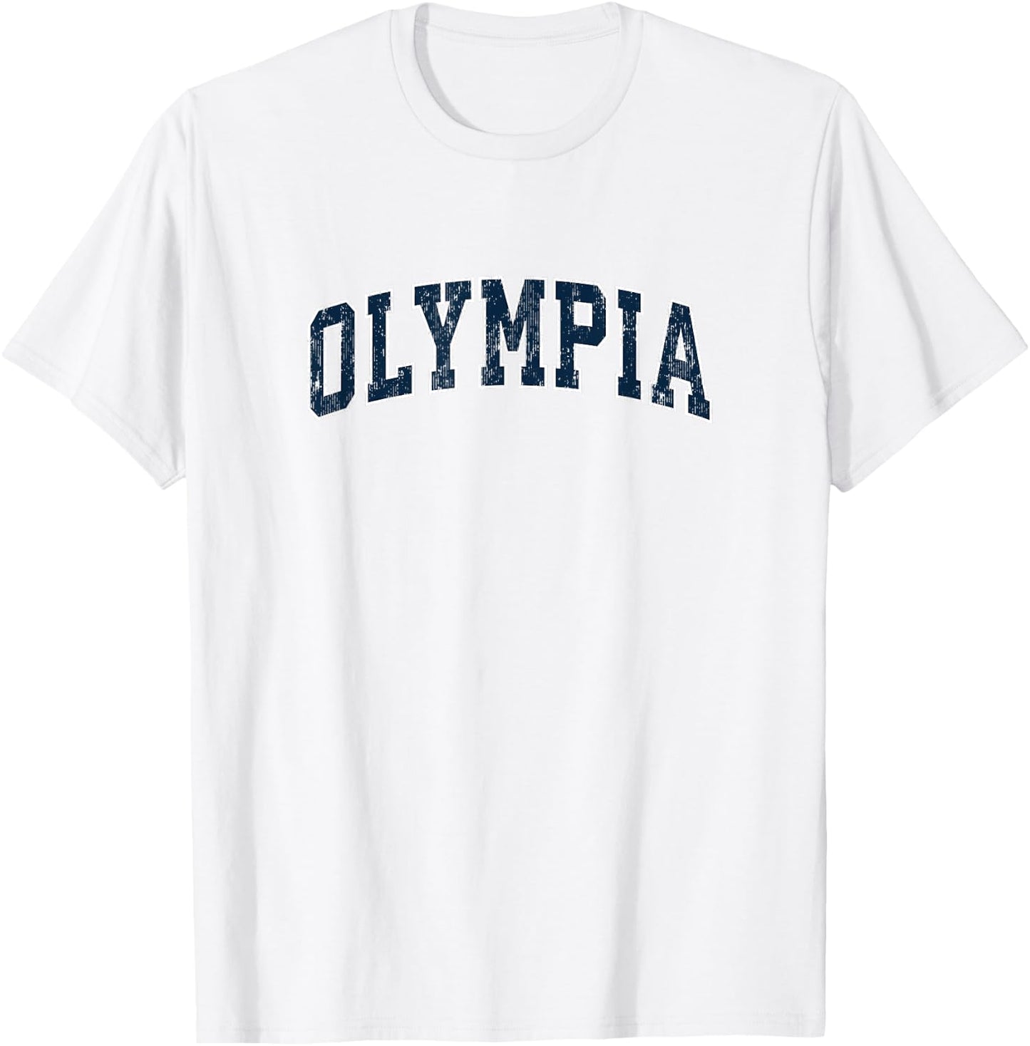 Olympia Washington WA Vintage Sports Design Navy Design T-Shirt - T-Shirt | White