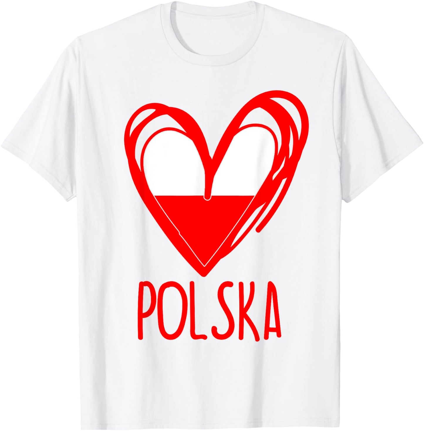 Polish Cute Heart Polska Poland Flag Boys Girls T-Shirt - T-Shirt | White