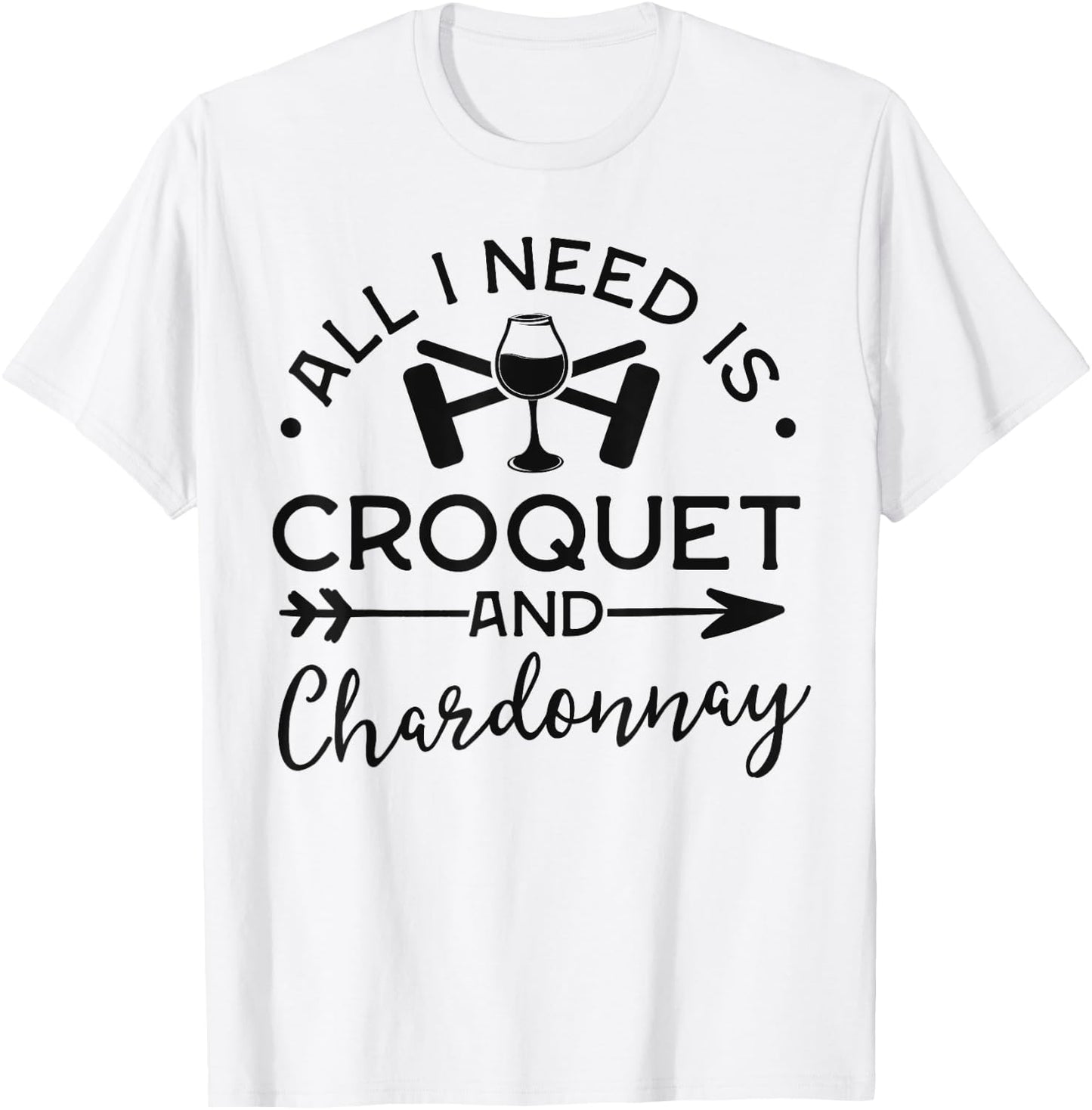 Croquet Shirts Club Gift Croquet And Chardonnay T-Shirt - T-Shirt | White