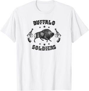 Buffalo Soldiers 9th and 10th Cavalry African American Heros T-Shirt - T-Shirt | White