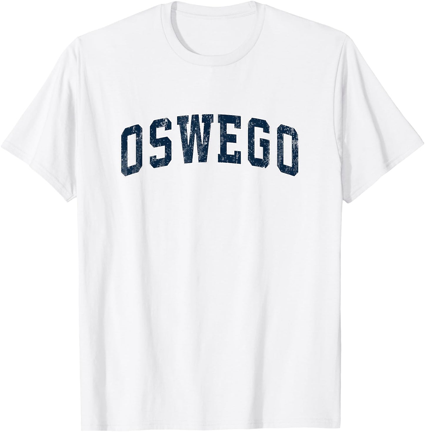 Oswego New York NY Vintage Sports Design Navy Design T-Shirt - T-Shirt | White