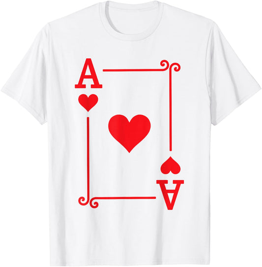 Playing Cards - Matching Hearts Card Suits - Ace Card T-Shirt - T-Shirt | White
