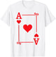 Playing Cards - Matching Hearts Card Suits - Ace Card T-Shirt - T-Shirt | White