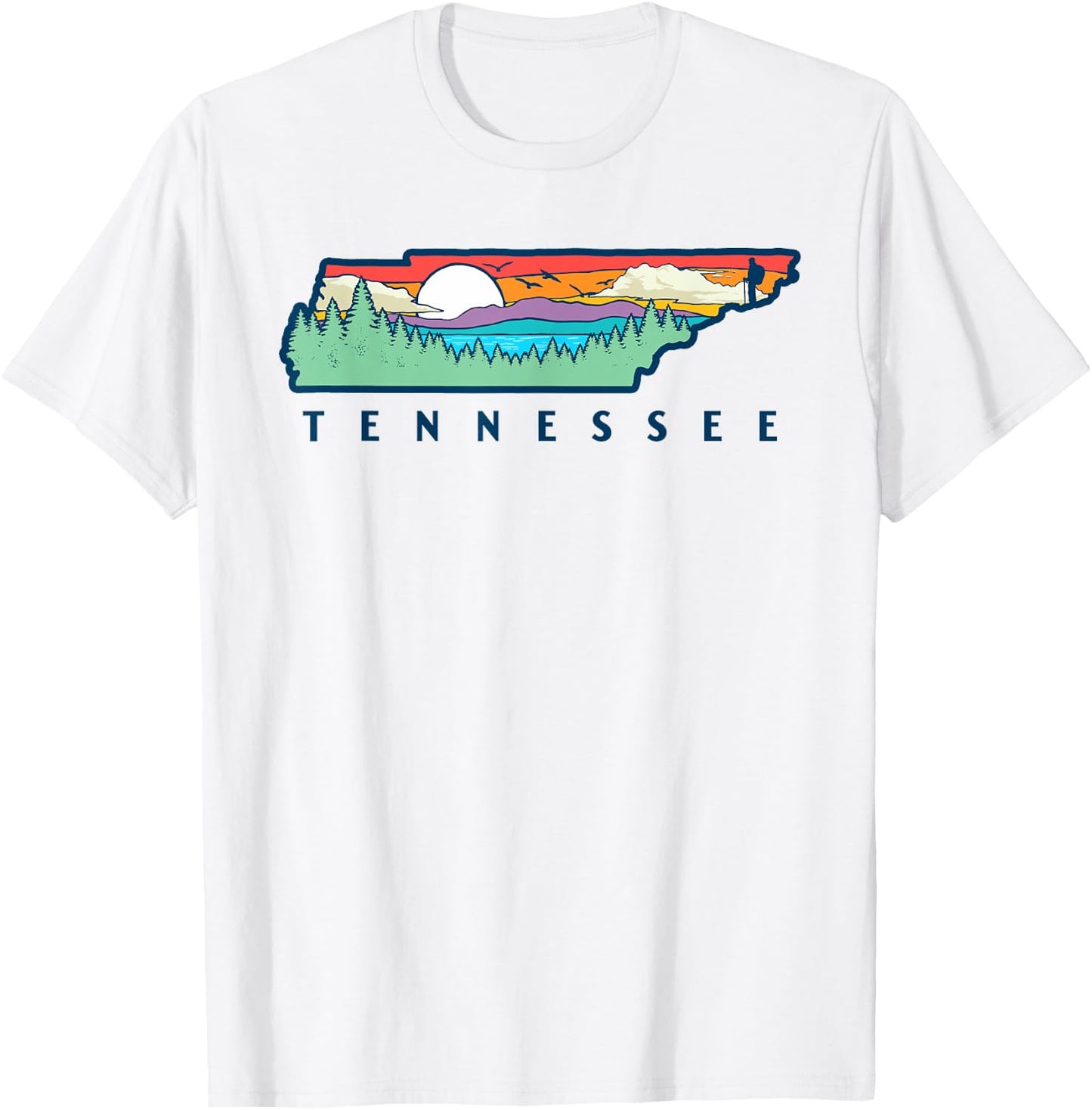 Tennessee Mountains & Outdoors State Pride Nature Graphic T-Shirt - T-Shirt | White