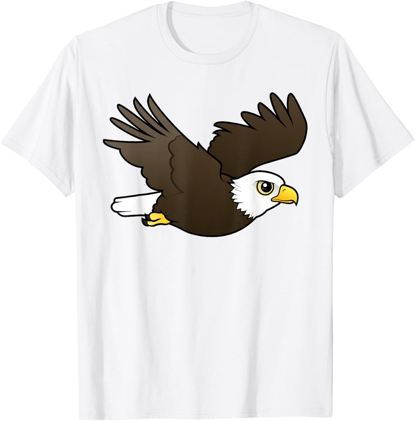 Cute Cartoon Bald Eagle in Flight Birdorable Bird of Prey T-Shirt - T-Shirt | White