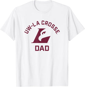 University of Wisconsin-La Crosse Eagles Arched Dad T-Shirt - T-Shirt | White