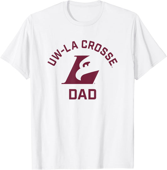 University of Wisconsin-La Crosse Eagles Arched Dad T-Shirt - T-Shirt | White