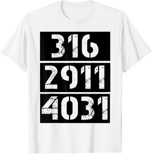 316 2911 4031 Christian Bible Verses John Jeremiah Isaiah T-Shirt - T-Shirt | White