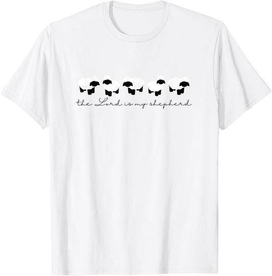 The Lord Is My Shepherd Christian Kawaii Sheep Cottagecore T-Shirt - T-Shirt | White