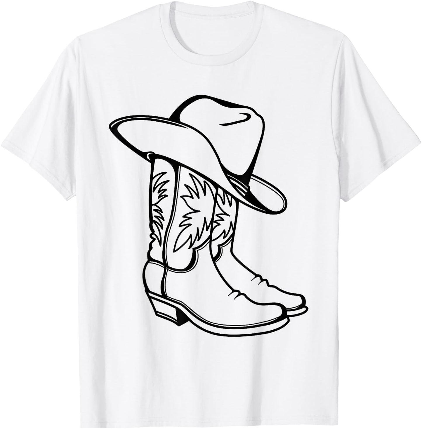 Vintage Howdy Cowgirl Hat Boots Country Girl Graphic T-Shirt - T-Shirt | White