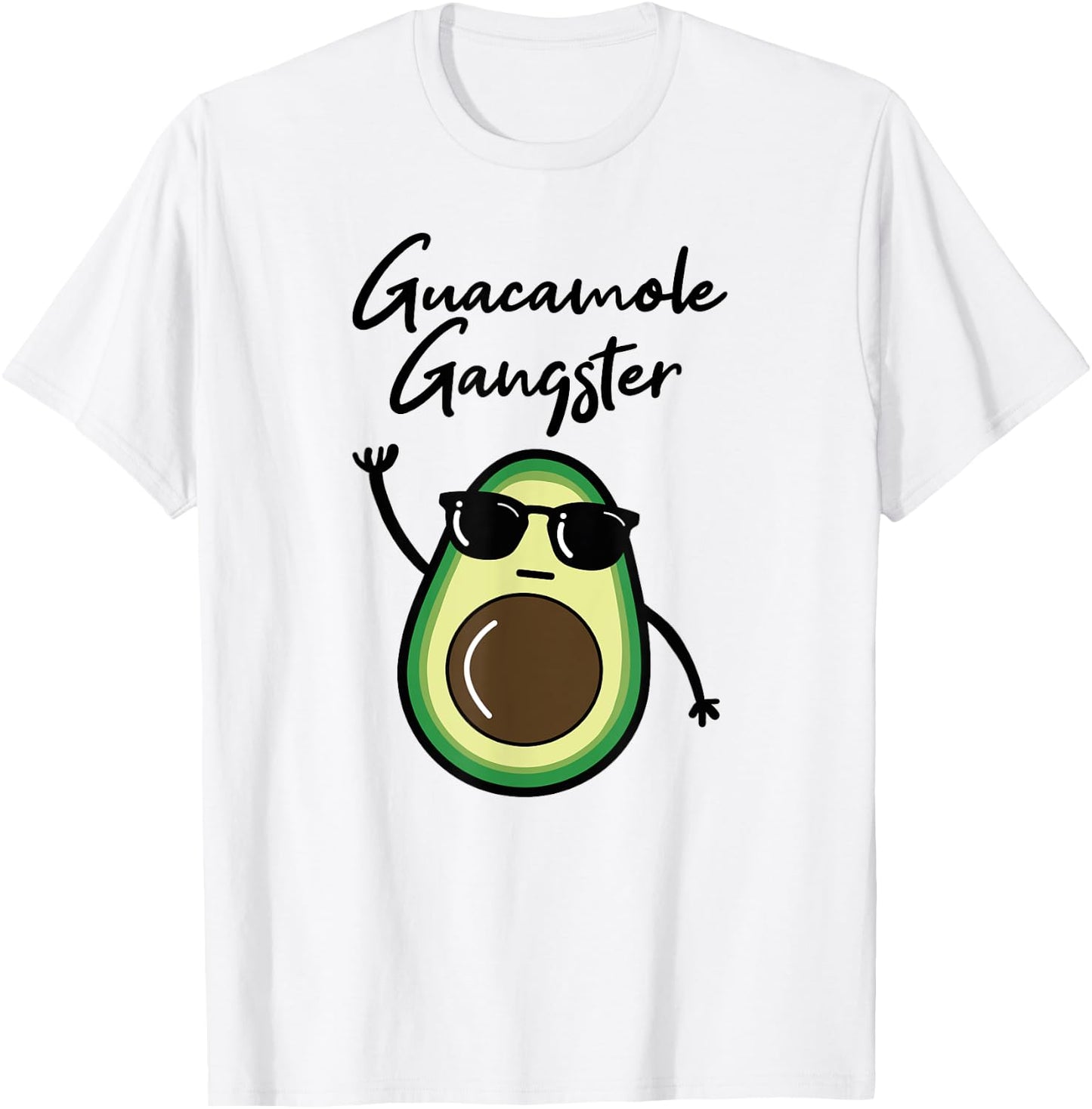 Guacamole Gangster Shirt, Funny Avocado Gangsta , Cinco Mayo T-Shirt - T-Shirt | White