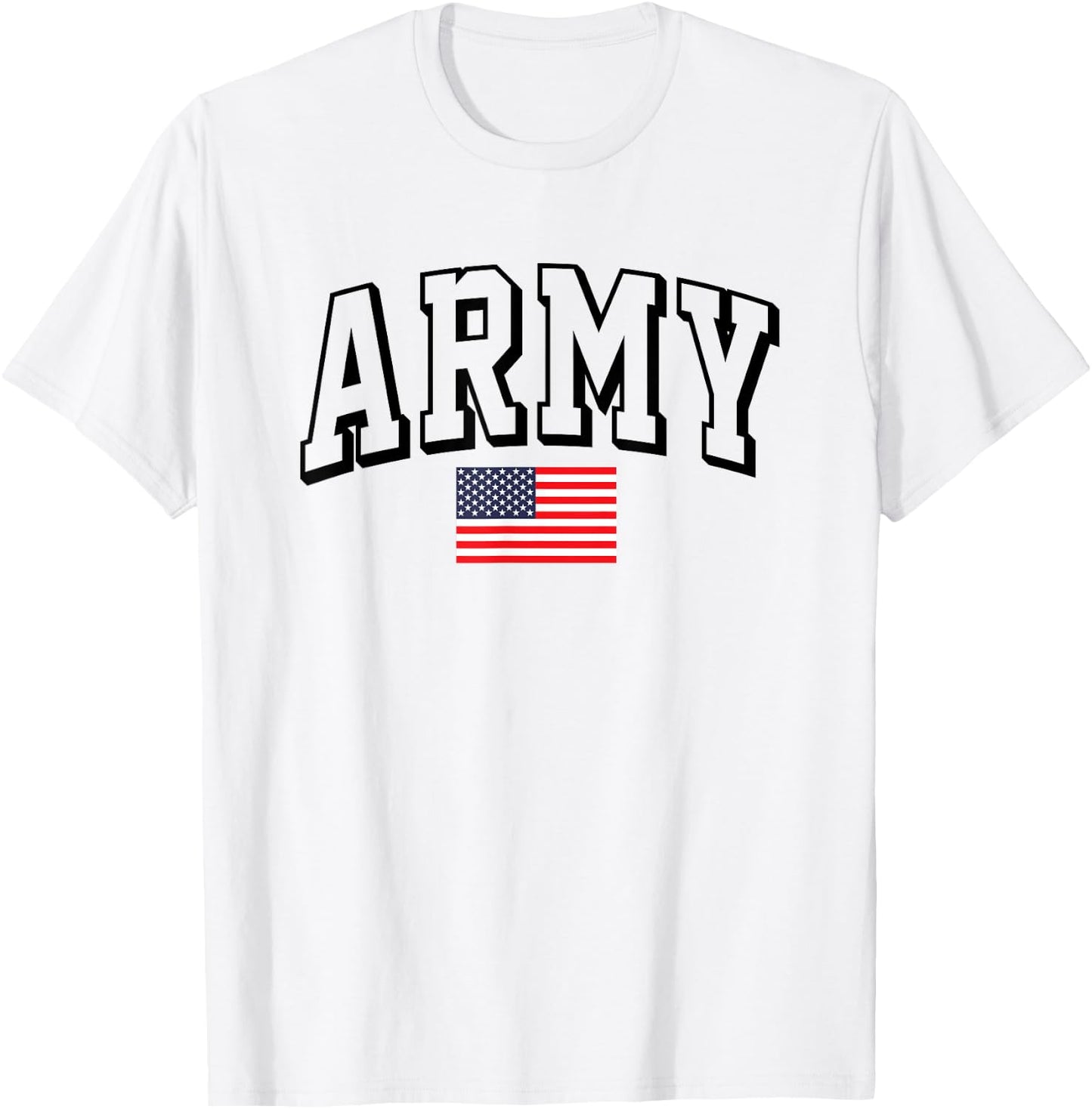 Military Army United States Outline Gray Officially Licensed T-Shirt - T-Shirt | White