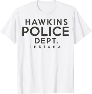 Netflix Stranger Things Hawkins Police Dept. Indiana T-Shirt - T-Shirt | White