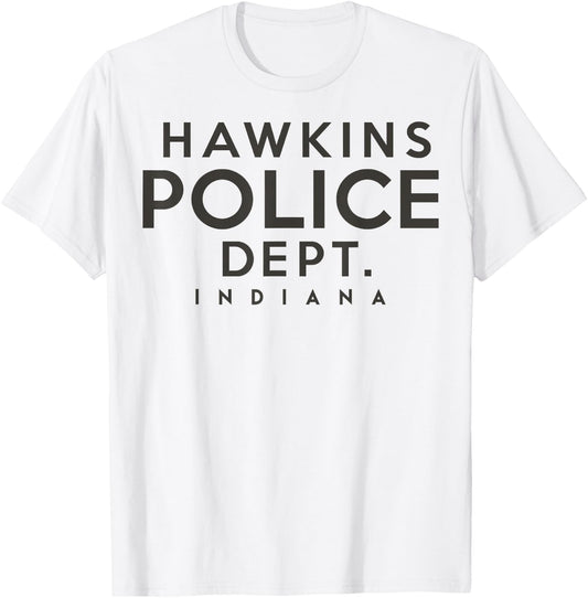 Netflix Stranger Things Hawkins Police Dept. Indiana T-Shirt - T-Shirt | White