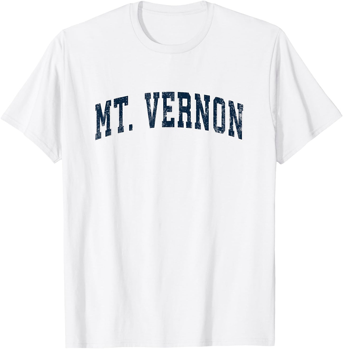 Mt. Vernon Washington WA Vintage Sports Design Navy Design T-Shirt - T-Shirt | White