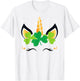 St Patricks Day Unicorn Shirt Girls Outfit Lucky Shamrock T-Shirt - T-Shirt | White