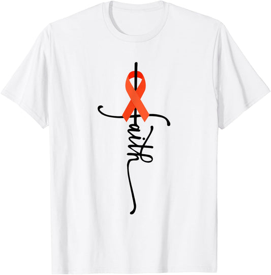 Leukemia Cancer Faith Leukemia Cancer Awareness T-Shirt - T-Shirt | White