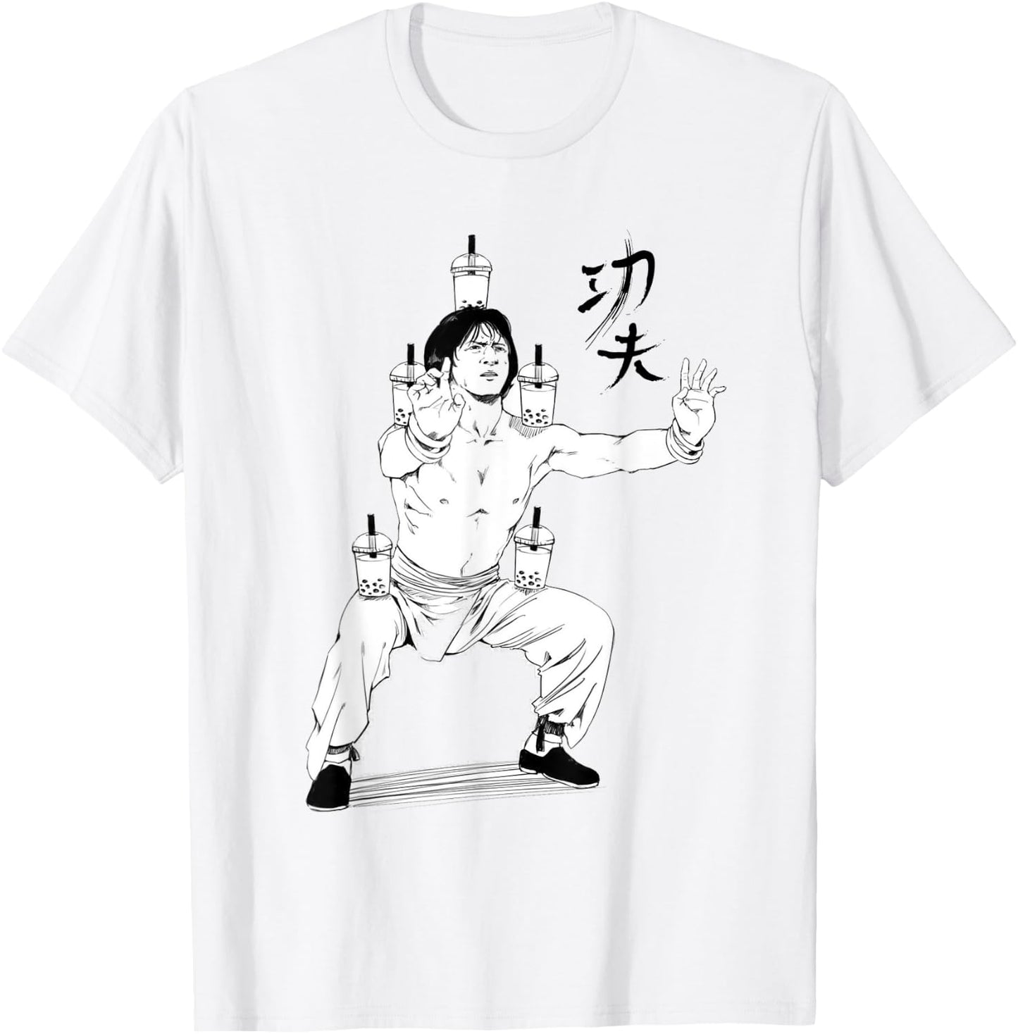 Kung Fu Horse Stance Train Hard T-Shirt - T-Shirt | White