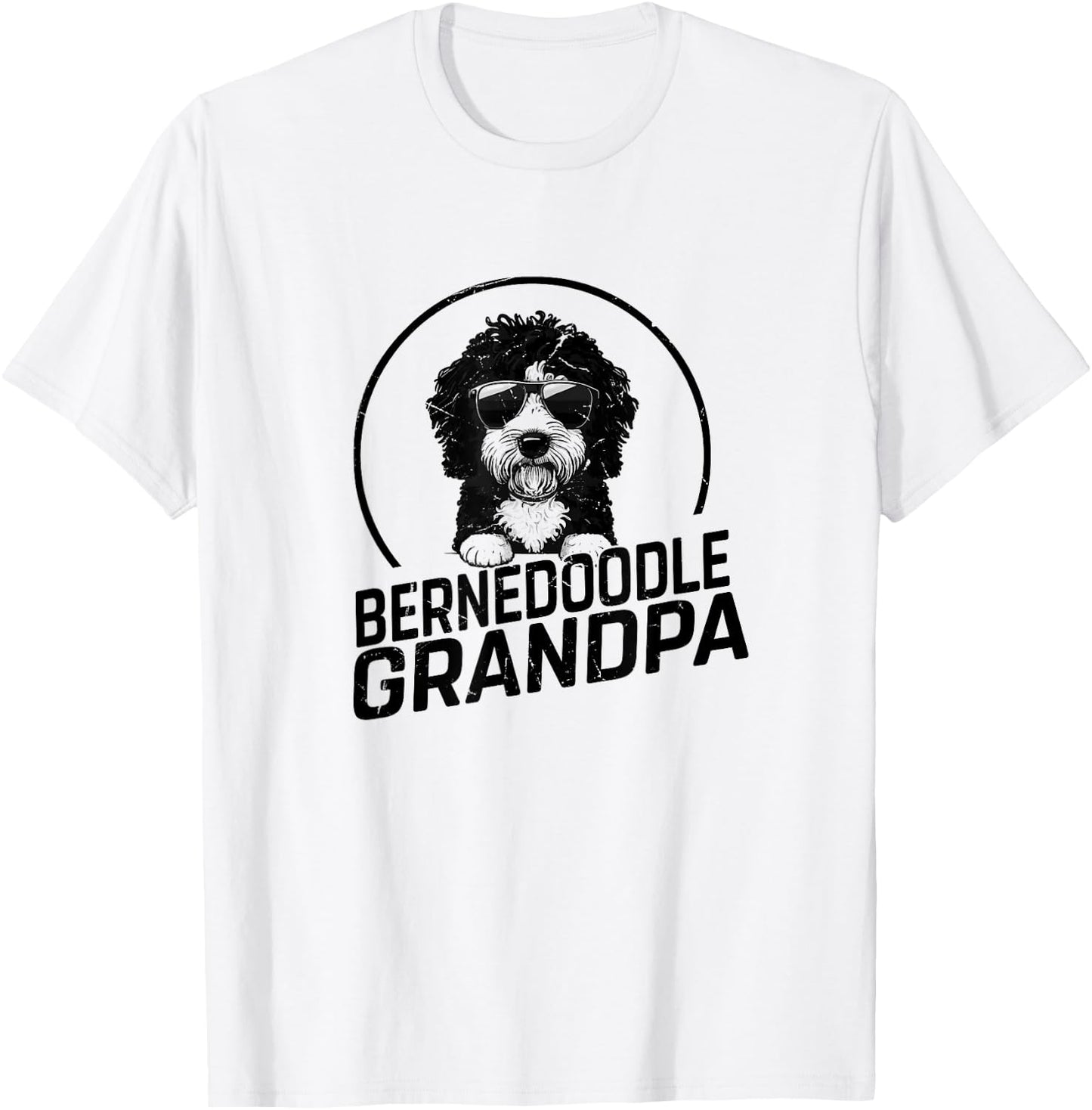 Bernedoodle Dog Grandpa Grand Paw Dog Lover Gifts Men Father T-Shirt - T-Shirt | White