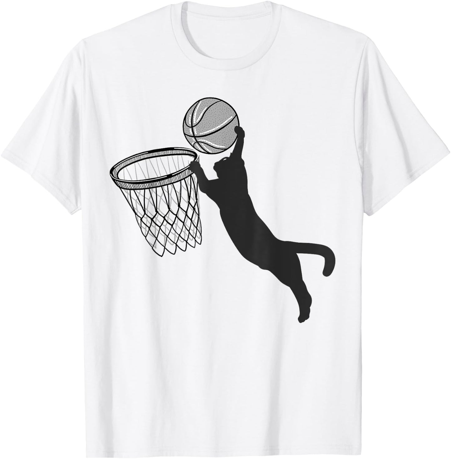 Cats Playing Basketball Cat Lover Men Women T-Shirt - T-Shirt | White