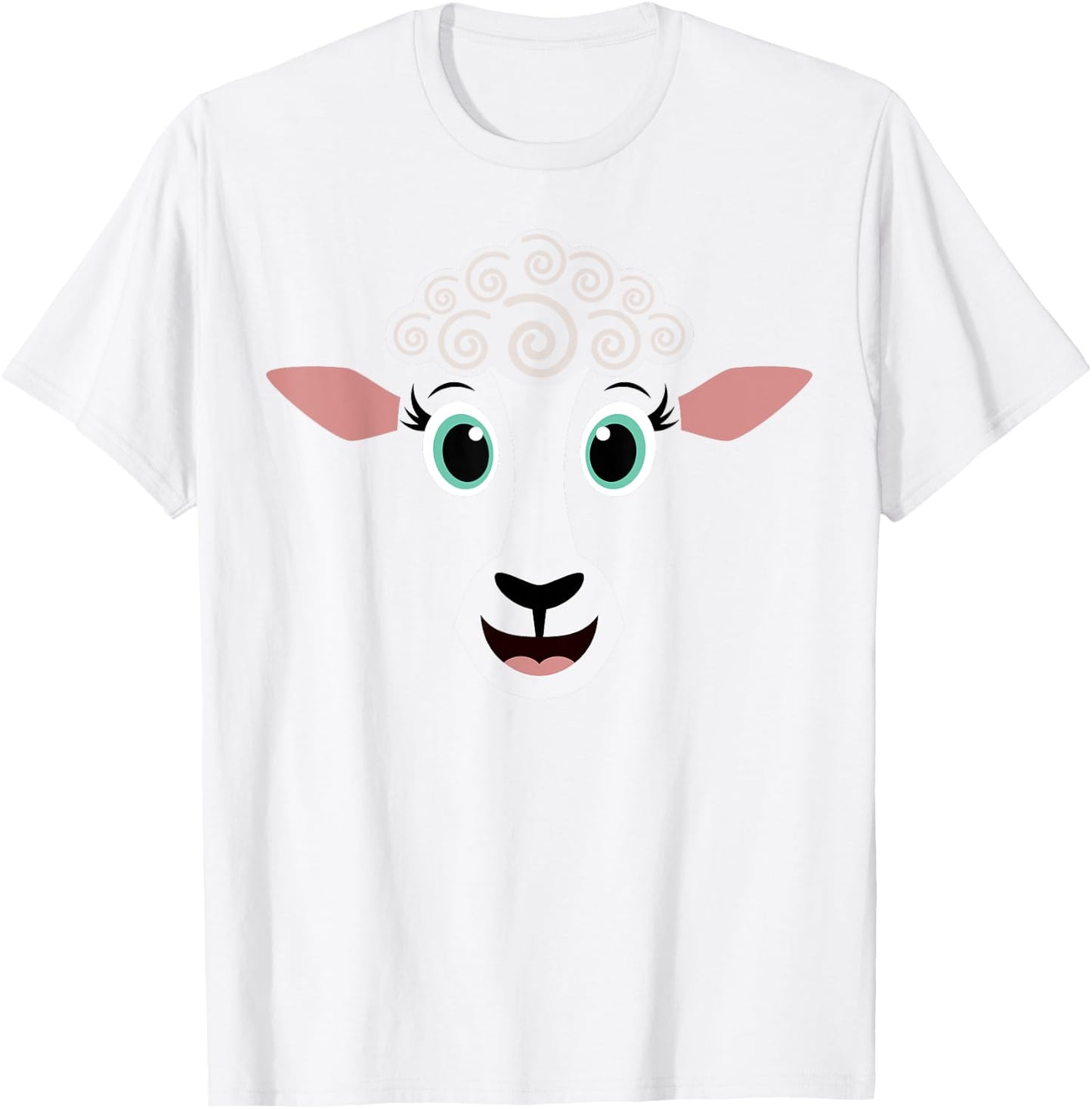 Funny Halloween Costume for Girls Boys - Cute Sheep Face T-Shirt - T-Shirt | White