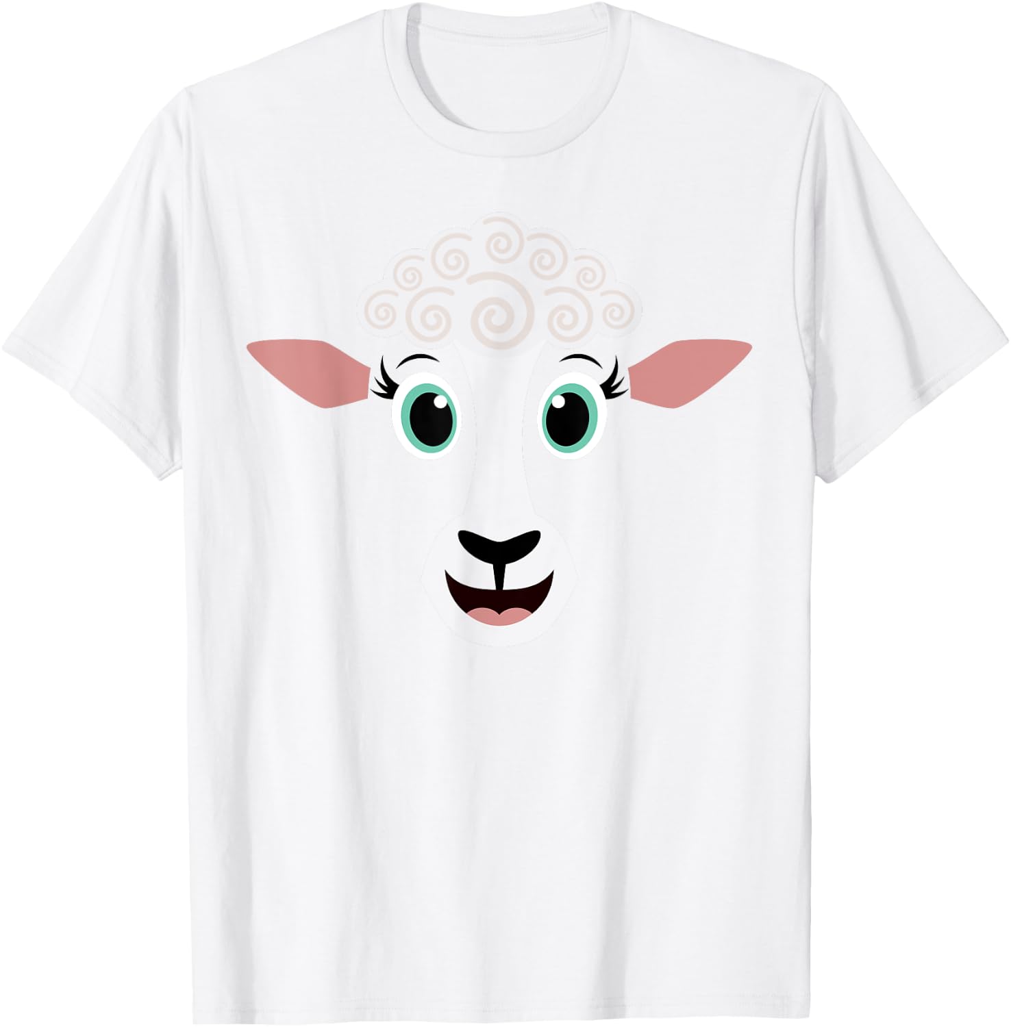 Funny Halloween Costume for Girls Boys - Cute Sheep Face T-Shirt - T-Shirt | White