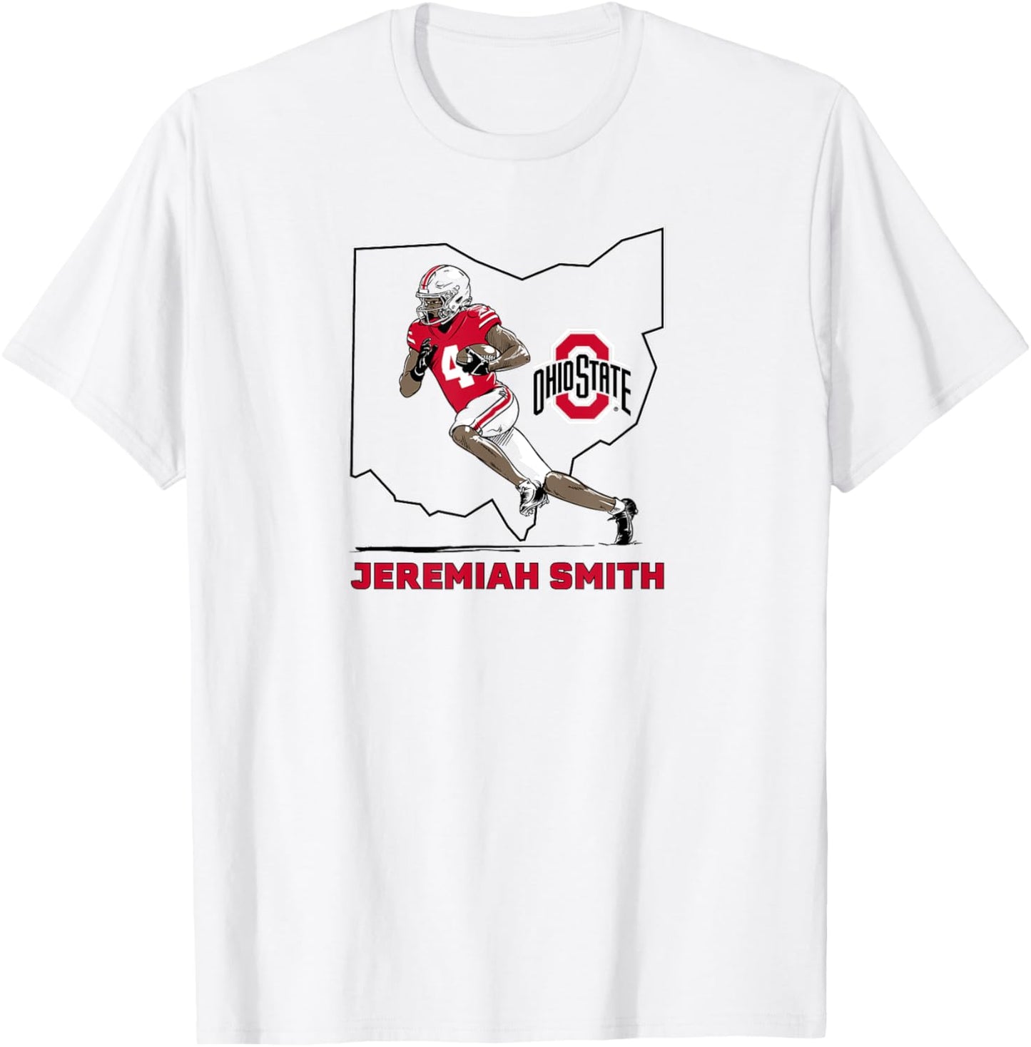 Ohio State Football: Jeremiah Smith State Star T-Shirt - T-Shirt | White