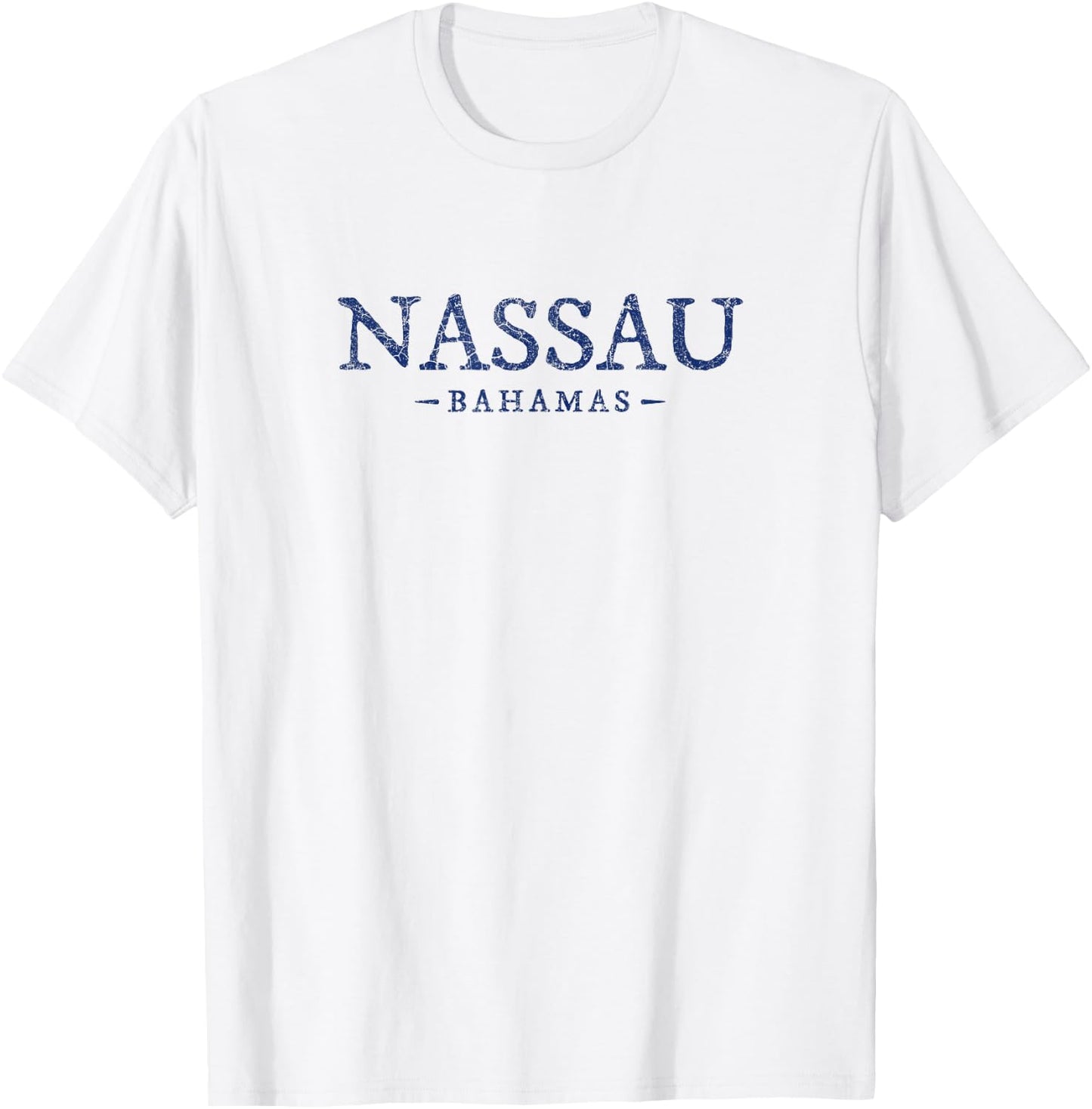 Vintage Nassau Bahamas Retro Text Souvenir T-Shirt - T-Shirt | White