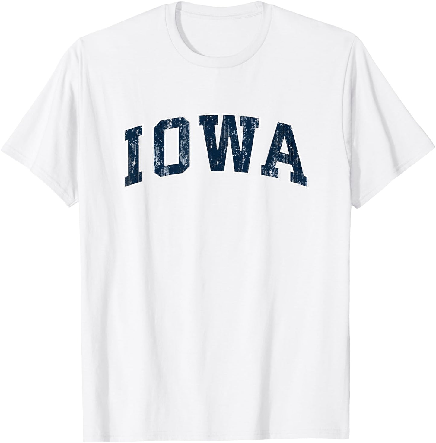 Iowa IA Vintage Sports Design Navy Design T-Shirt - T-Shirt | White