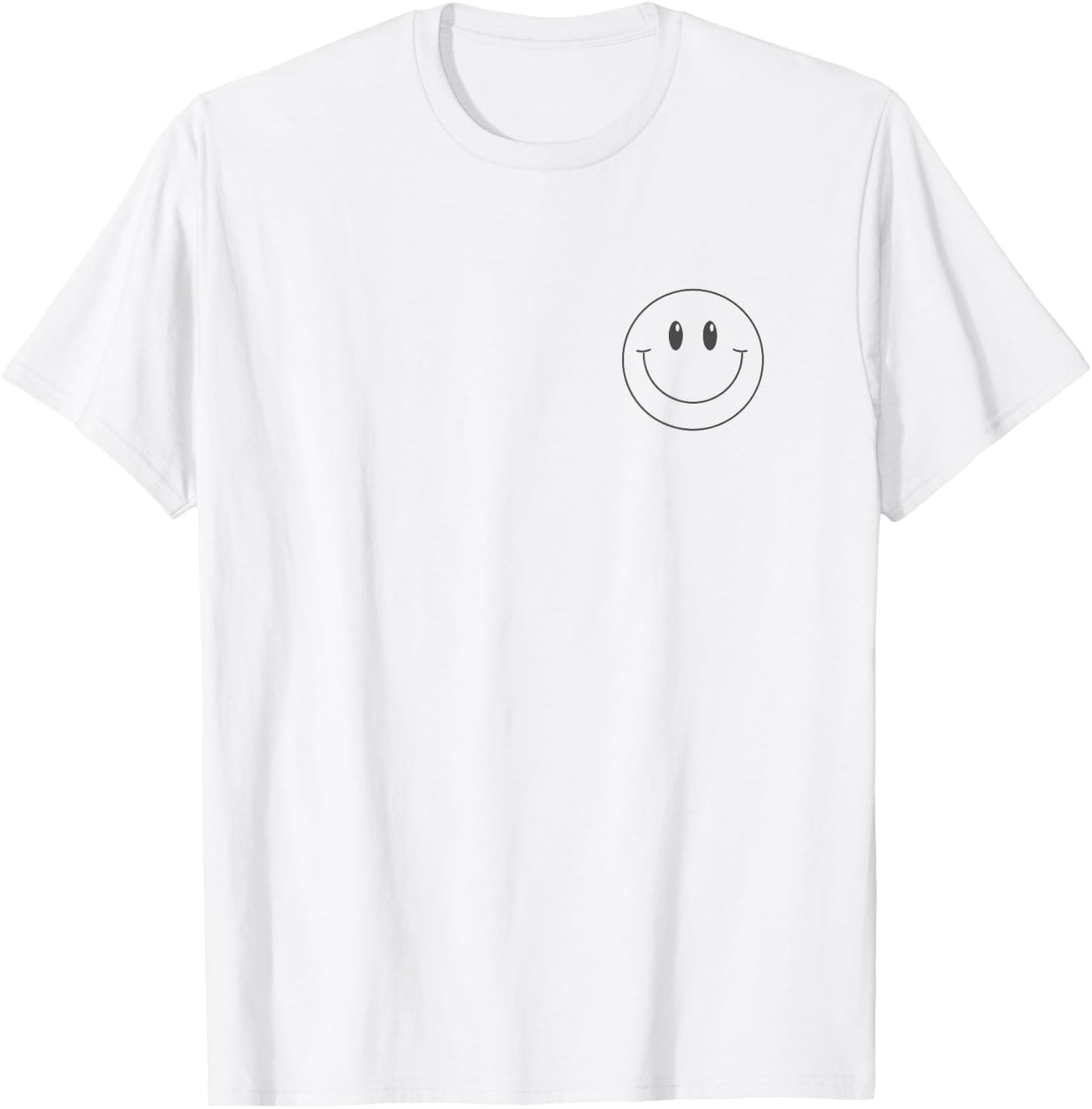 Minimalist Smile Face Shirt Cute Happy Peace Smiling Face T-Shirt - T-Shirt | White