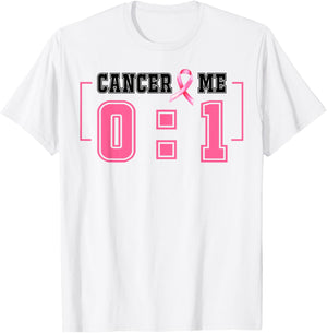 Cancer 0 Me 1 Shirt Breast Cancer Awareness Survivor Gift T-Shirt - T-Shirt | White