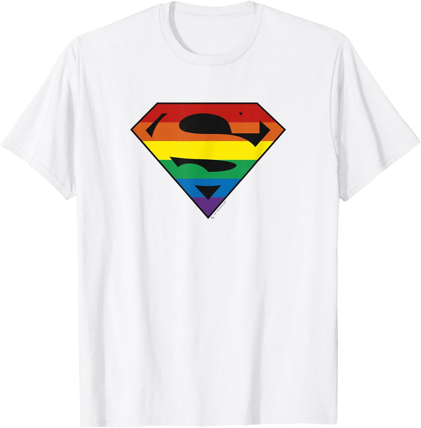 DC Comics Pride Superman Rainbow Logo T-Shirt - T-Shirt | White