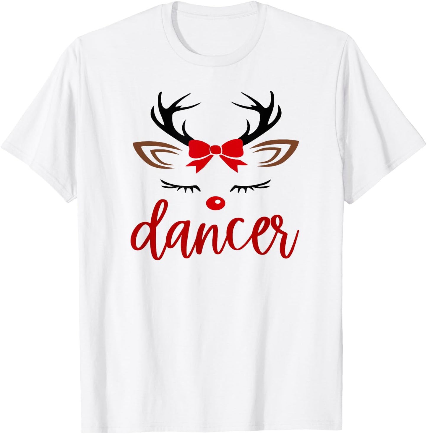 Christmas Girl Reindeer Family Dancer T-Shirt - T-Shirt | White