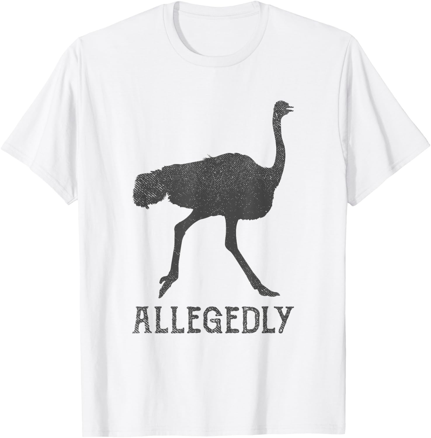 Vintage Funny Bird Lover Allegedly Ostrich T-Shirt - T-Shirt | White
