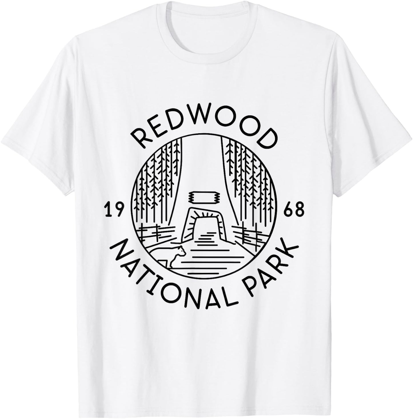 Redwood National Park 1968 California Del Norte Humboldt T-Shirt - T-Shirt | White