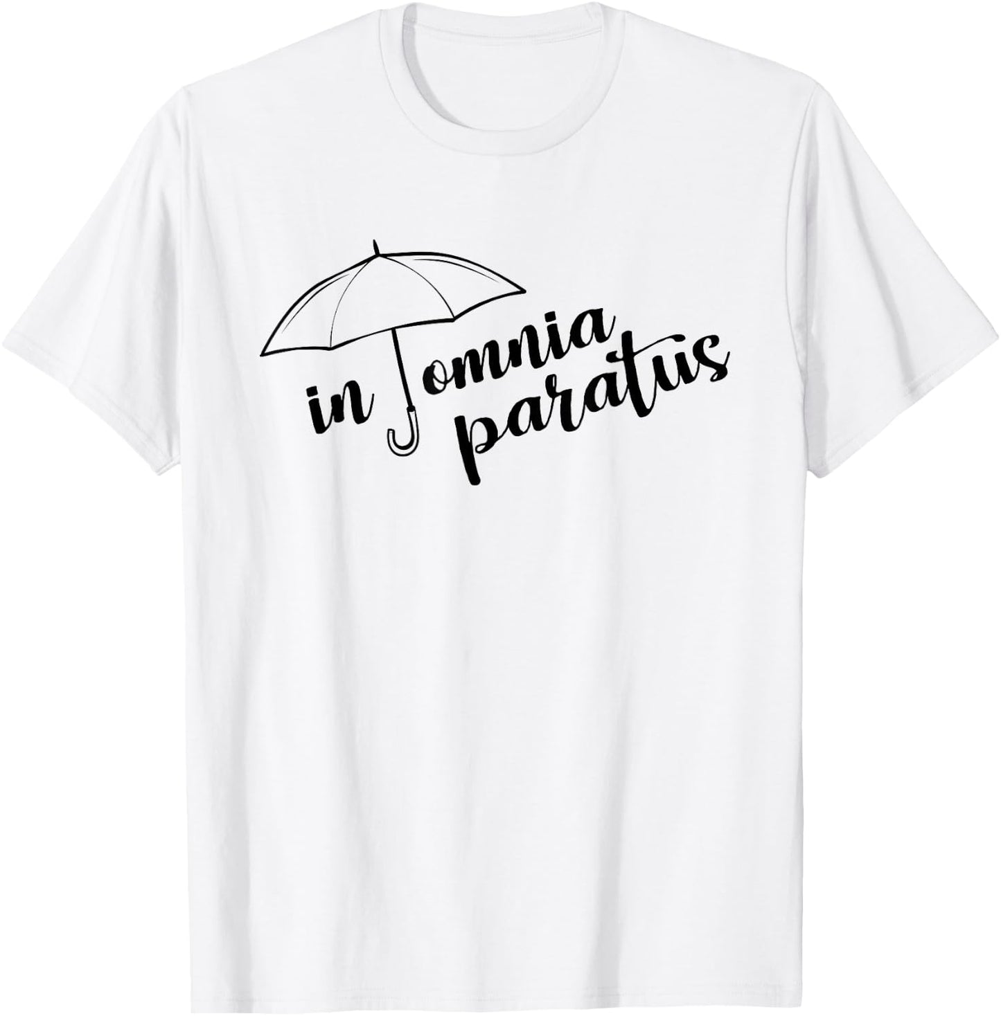 In Omnia Paratus Umbrella Women's Grey Classic Fit T-Shirt - T-Shirt | White