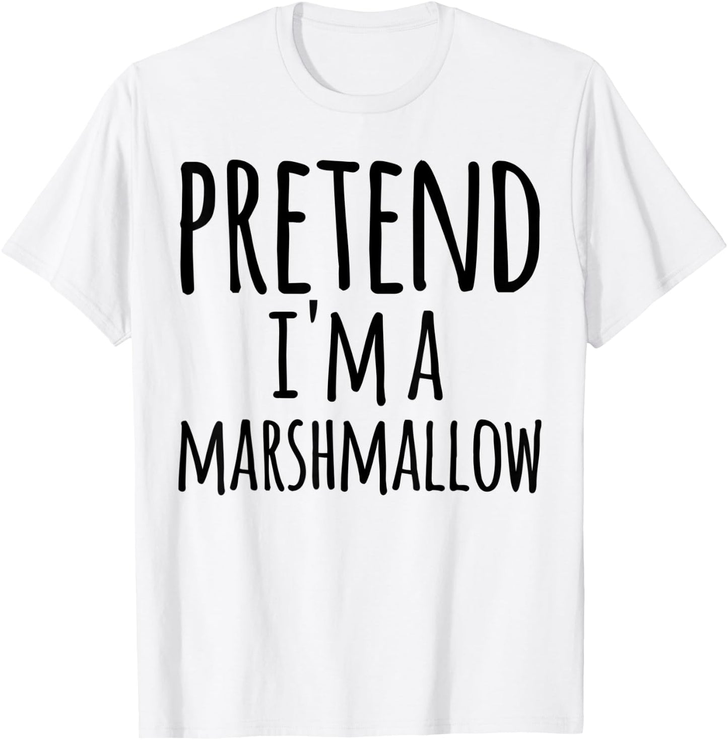 Funny Easy Lazy Halloween PRETEND I'M A MARSHMALLOW Costume T-Shirt - T-Shirt | White