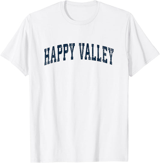 Happy Valley Oregon OR Vintage Sports Design Navy Design T-Shirt - T-Shirt | White