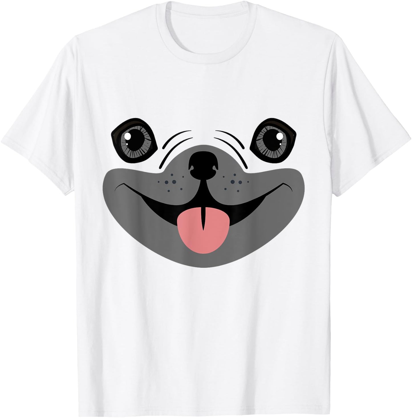 Cute Pug Face Matching Group Halloween Dog Costume T-Shirt - T-Shirt | White