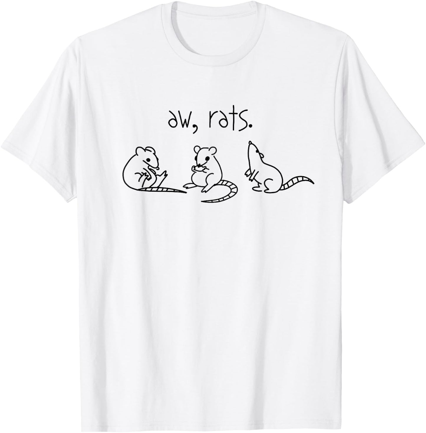 Picadilly Printables Rats - Aw, Rats! Cute Rat Trio -Adult , Grey, Small, Classic Fit, Short Sleeve T-Shirt - T-Shirt | White