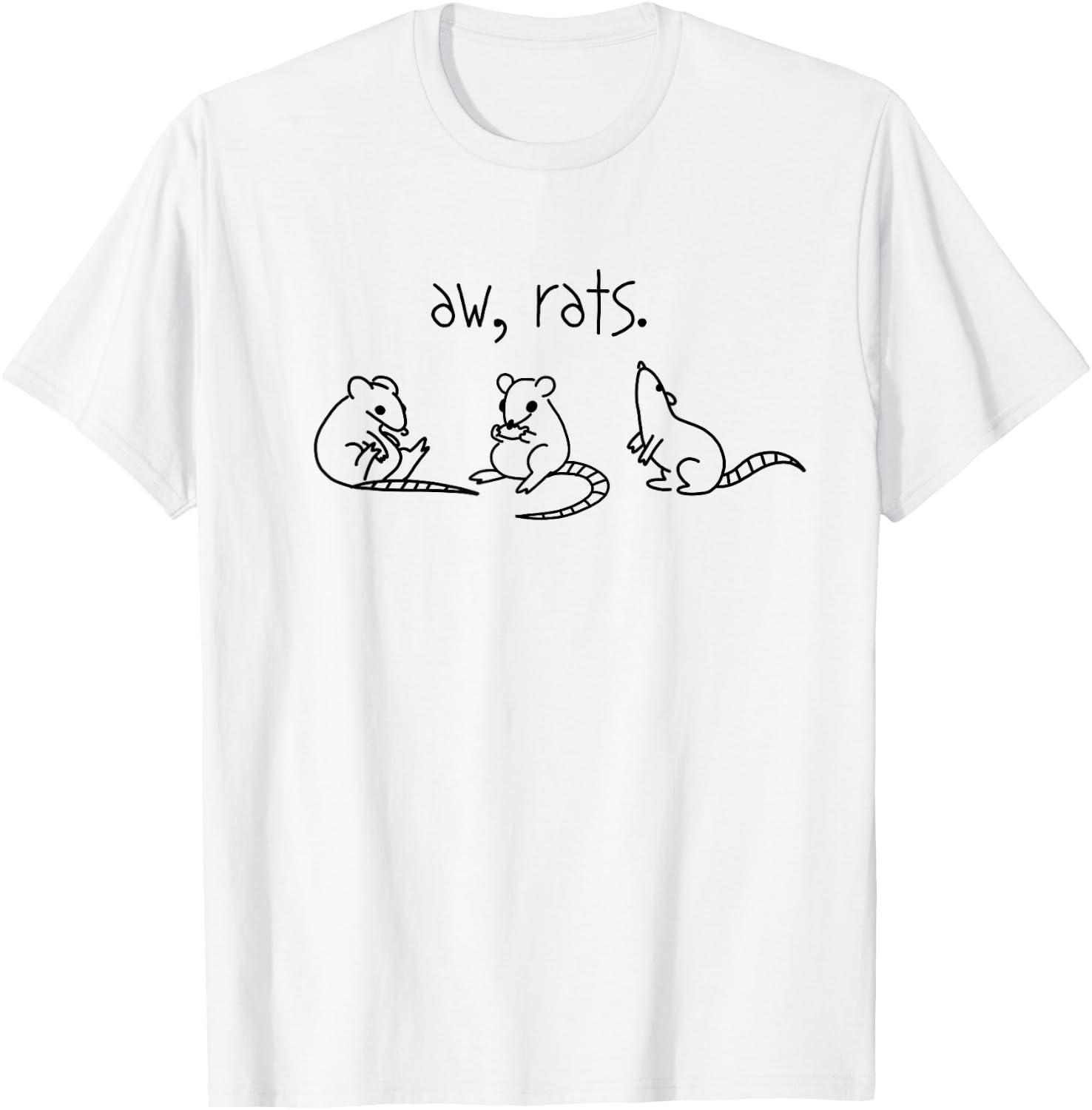 Picadilly Printables Rats - Aw, Rats! Cute Rat Trio -Adult , Grey, Small, Classic Fit, Short Sleeve T-Shirt - T-Shirt | White